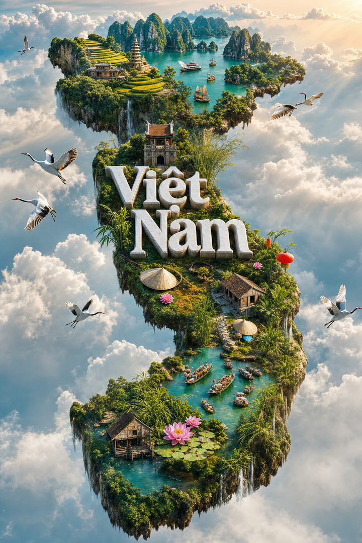 Đảo Việt Nam lơ lửng trên mây