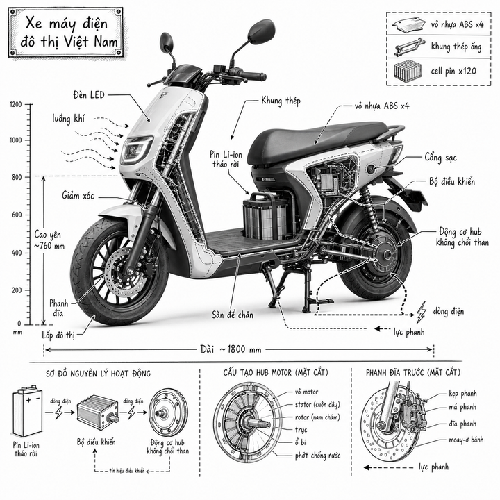 Infographic xe máy điện đô thị Việt Nam