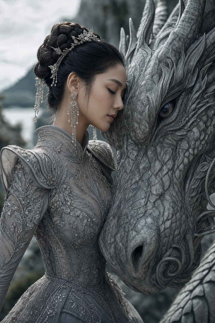 Chân dung couture bên rồng thần thoại