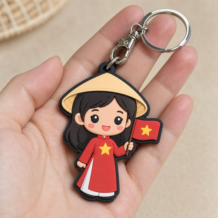Móc khóa cao su chibi pastel