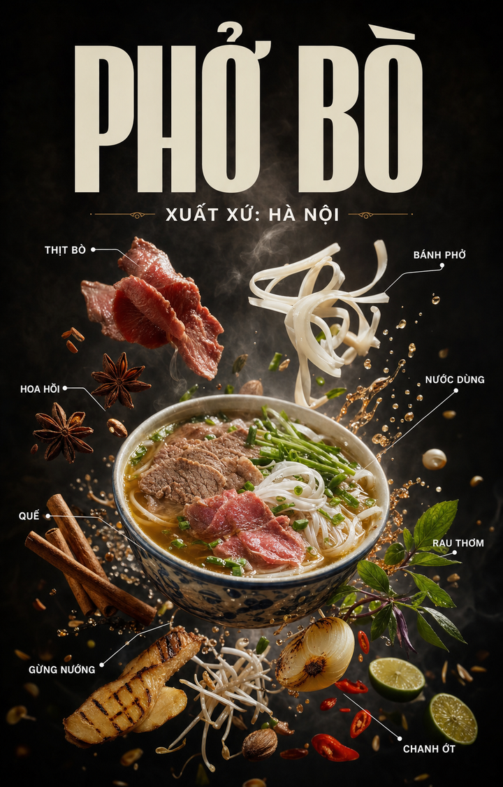 Poster infographic ẩm thực Việt Nam