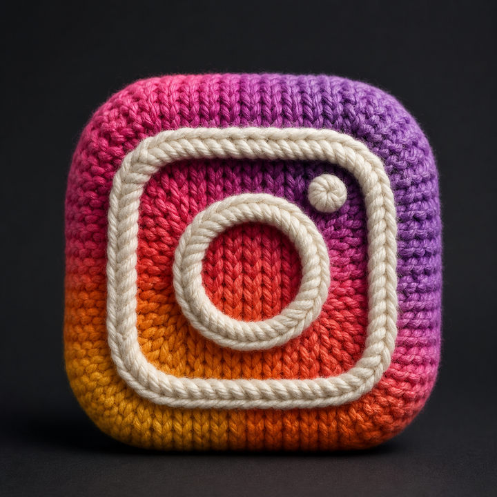 Logo Instagram dệt len thủ công