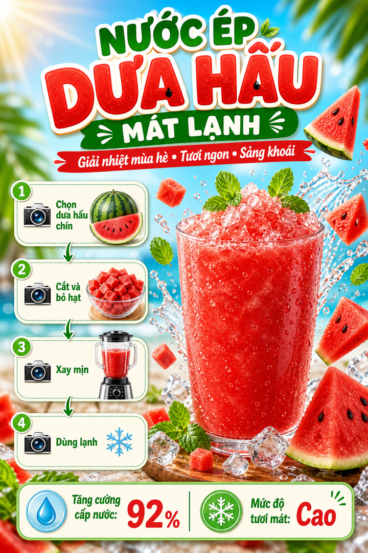 Infographic nước ép dưa hấu mùa hè