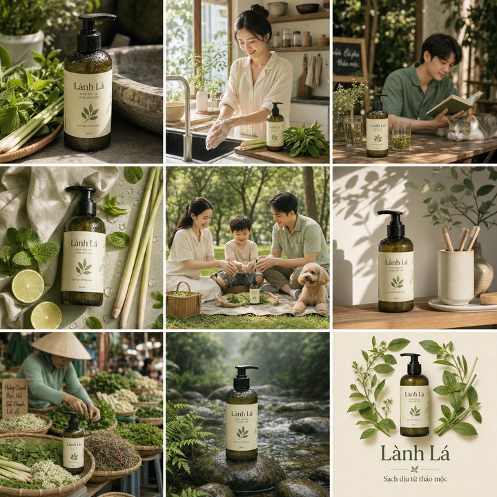 Feed Instagram nước rửa tay thảo mộc Lành Lá