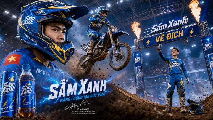 Đua motocross Sấm Xanh trong sân vận động