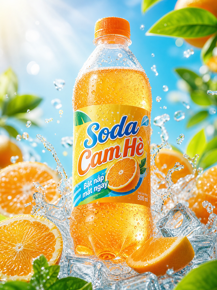 Quảng cáo Soda Cam Hè mát lạnh