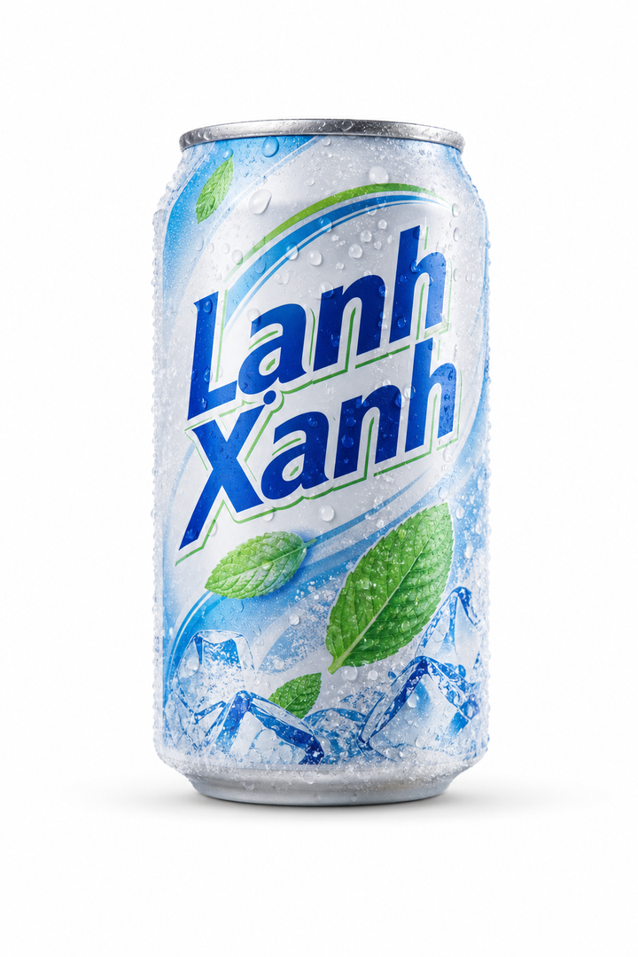 Lon nước ngọt Lạnh Xanh mát lạnh