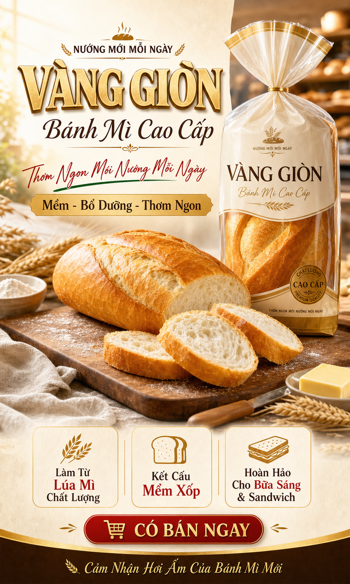 Flyer quảng cáo bánh mì Vàng Giòn