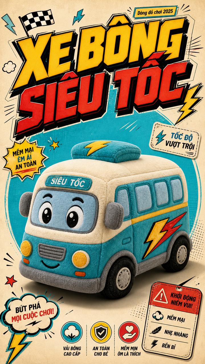 Poster xe buýt bông siêu tốc