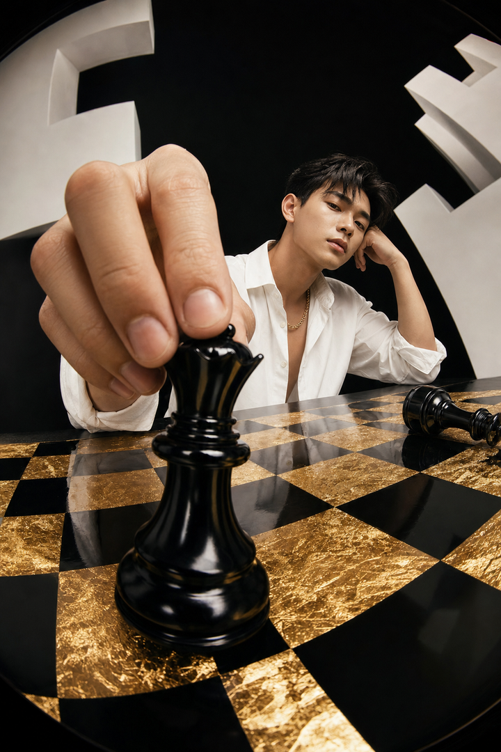Chân dung thời trang với quân hậu cờ vua