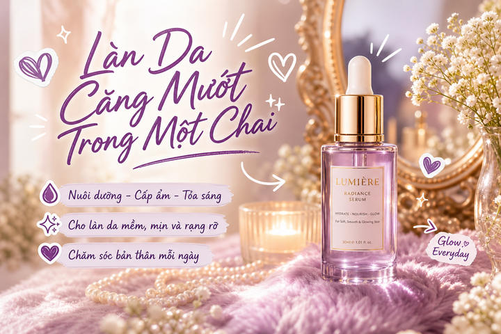 Quảng cáo skincare cao cấp nền pastel