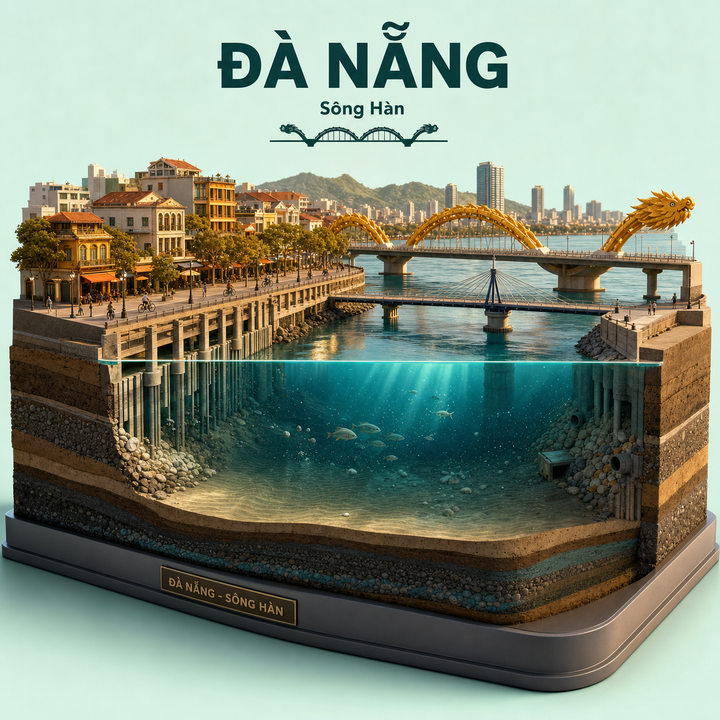Đà Nẵng sông Hàn trong diorama 3D cắt lớp