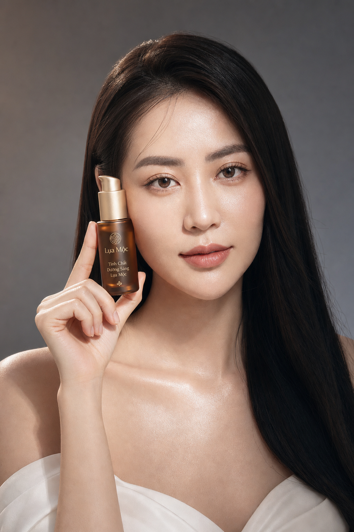 Serum dưỡng sáng trong chân dung quảng cáo cao cấp