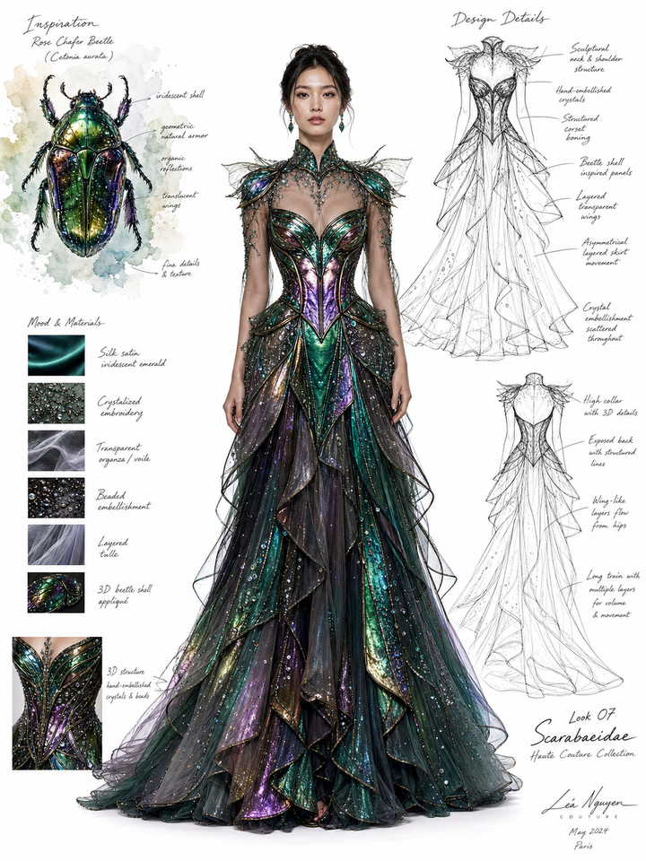 Váy haute couture lấy cảm hứng từ bọ cánh cứng