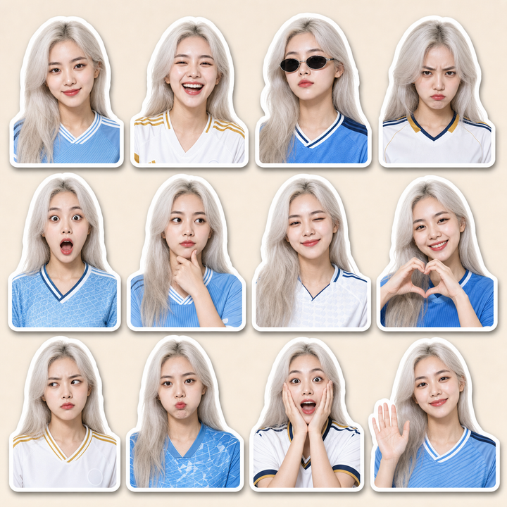 Bộ sticker cô gái áo bóng đá