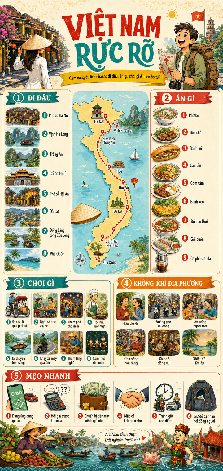 Cẩm nang du lịch Việt Nam dạng infographic