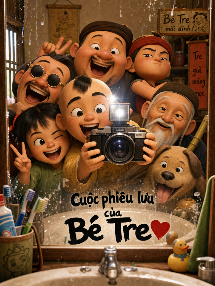 Cuộc phiêu lưu của Bé Tre selfie gương 3D vui nhộn