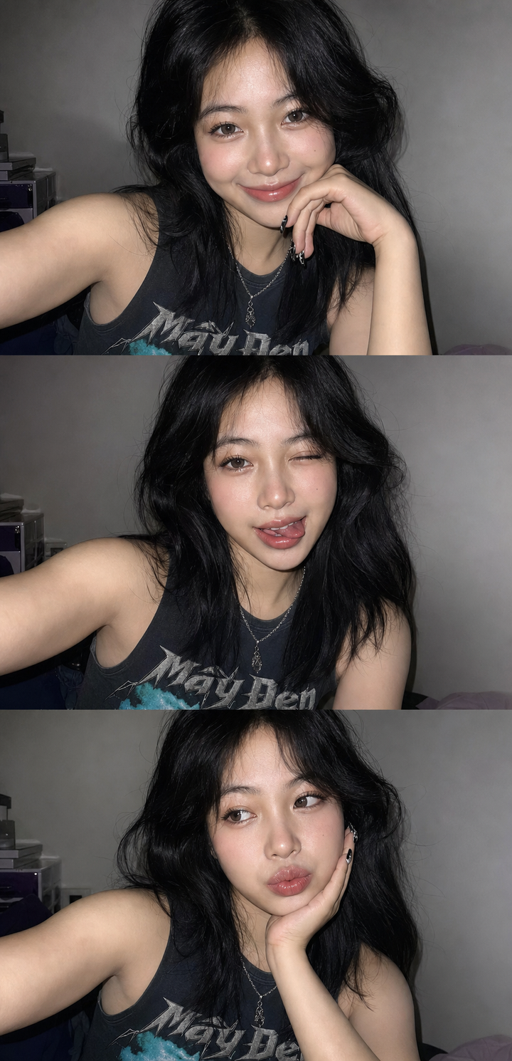 Ảnh ghép selfie flash phong cách Gen Z