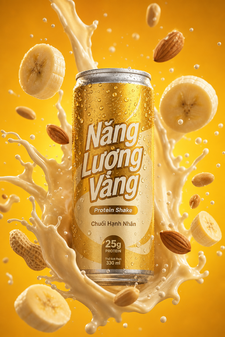 Quảng cáo lon protein Năng Lượng Vàng