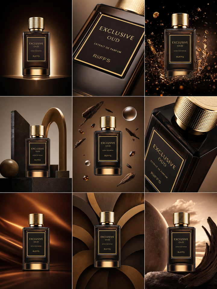 Nước hoa oud cao cấp trong lưới quảng cáo sang trọng