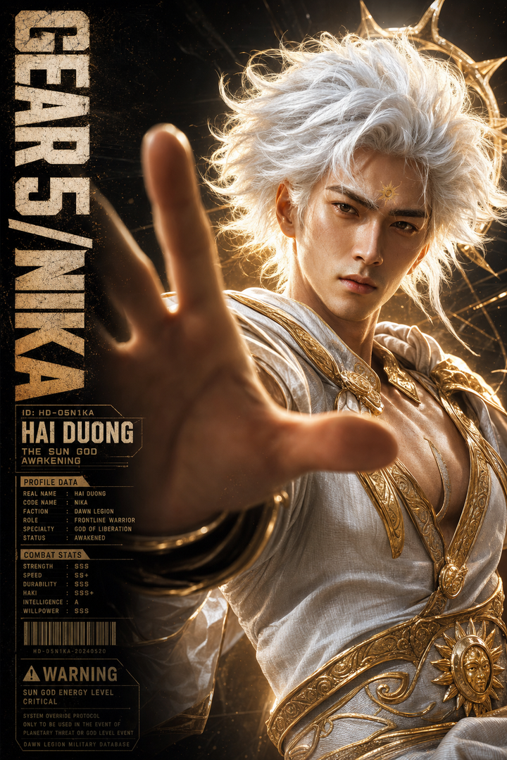 Chiến binh Nika tóc trắng trong poster điện ảnh