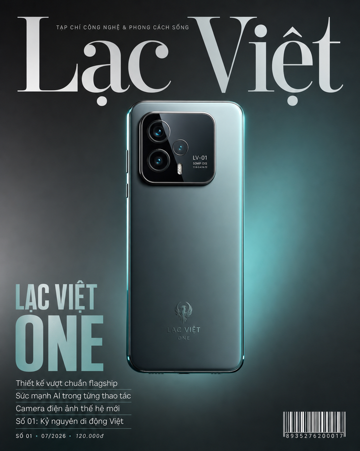 Điện thoại Lạc Việt One trên bìa tạp chí cao cấp