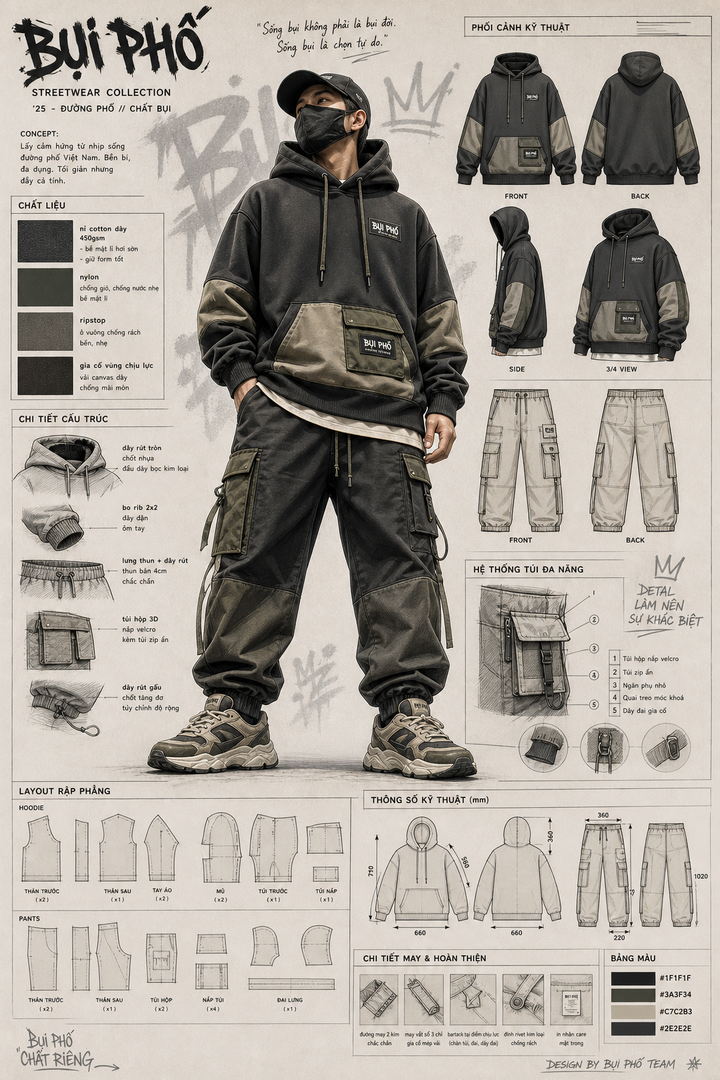 Sheet thiết kế streetwear Bụi Phố