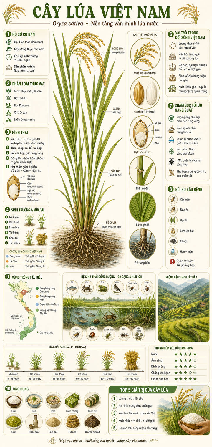 Cây lúa Việt Nam infographic bách khoa giáo dục