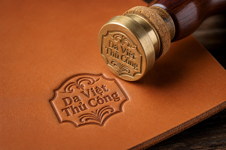 Dập logo trên da thủ công