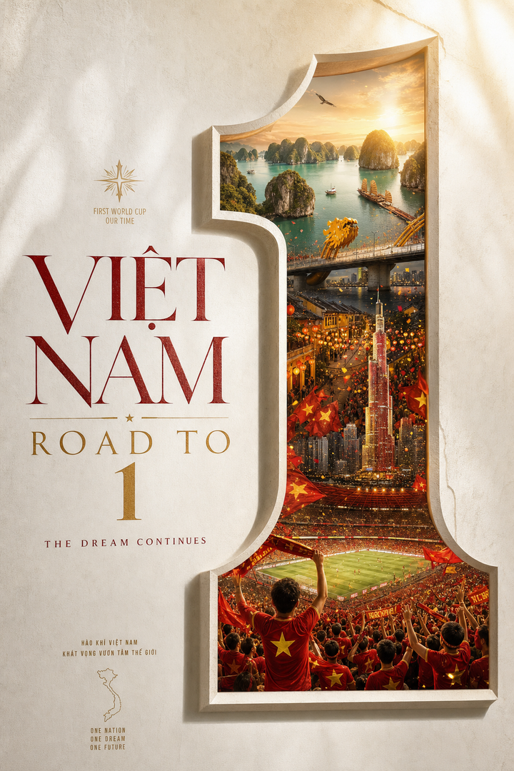 Poster Việt Nam Road to 1 phong cách bìa tạp chí