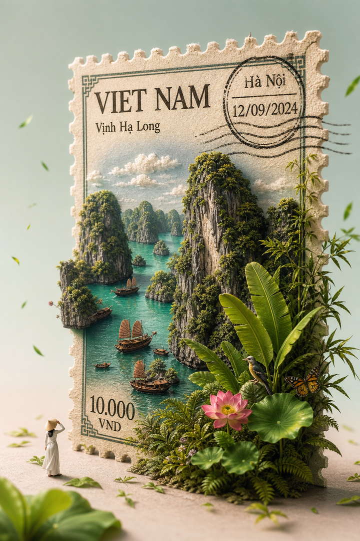Tem diorama Vịnh Hạ Long